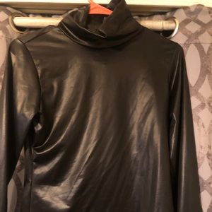 Never worn!! Faux leather turtleneck.  Sz large
